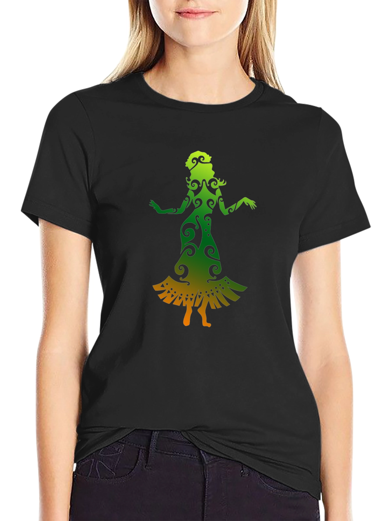 Dance Silhouette Tee - Unique Gradient Design