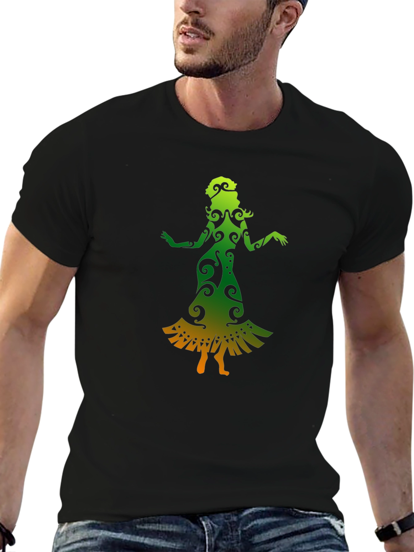 Dance Silhouette Tee - Unique Gradient Design
