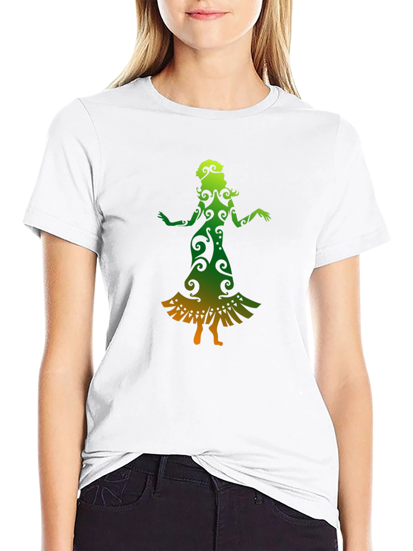 Dance Silhouette Tee - Unique Gradient Design