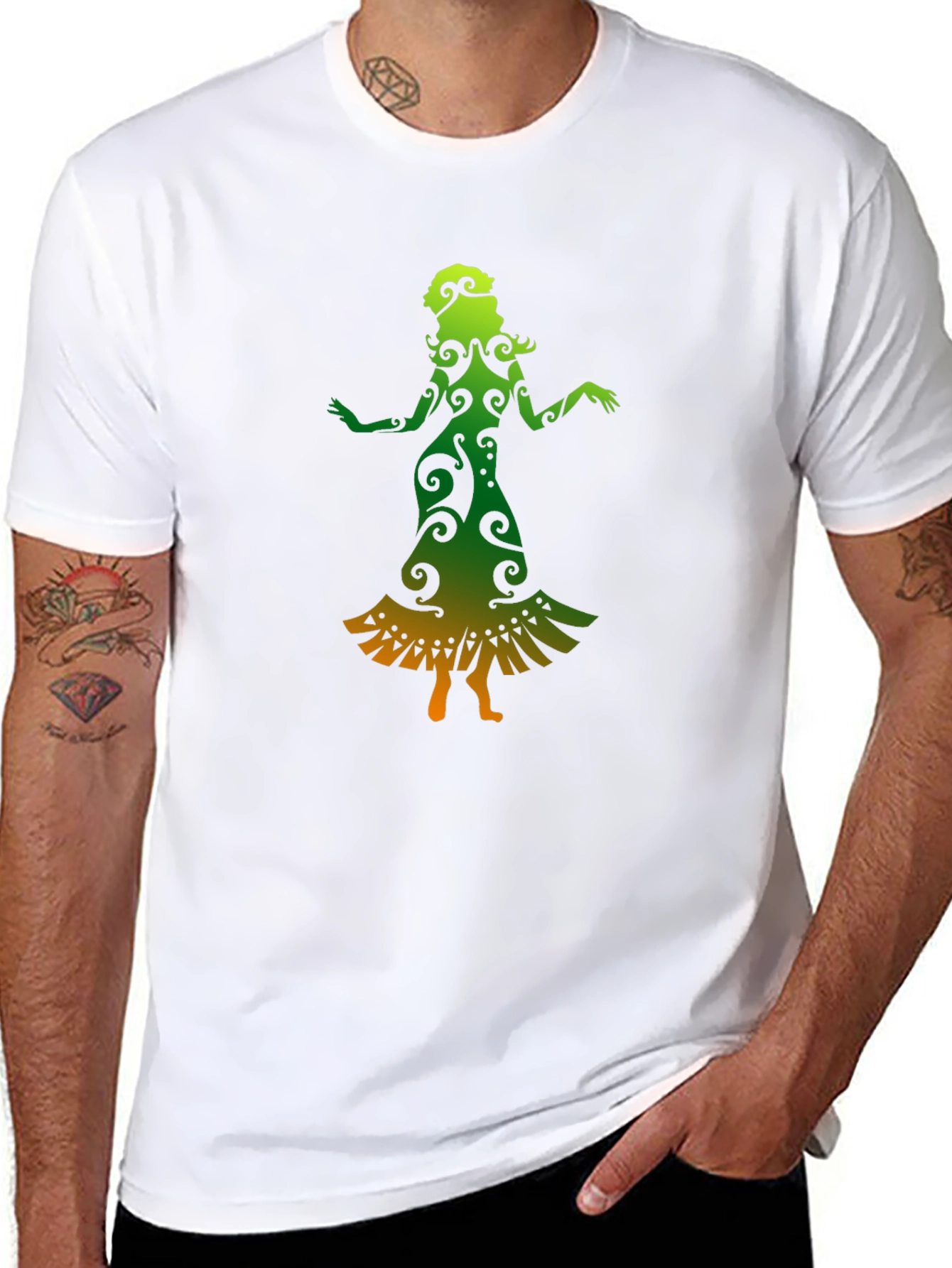 Dance Silhouette Tee - Unique Gradient Design