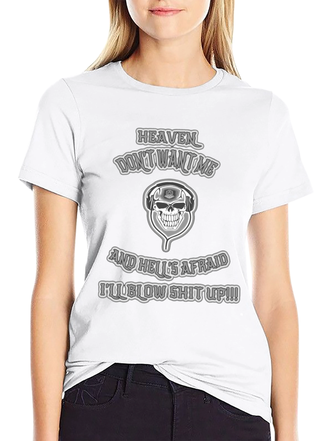 Skull & Headphones T-Shirt - Heaven Dont Want Me!