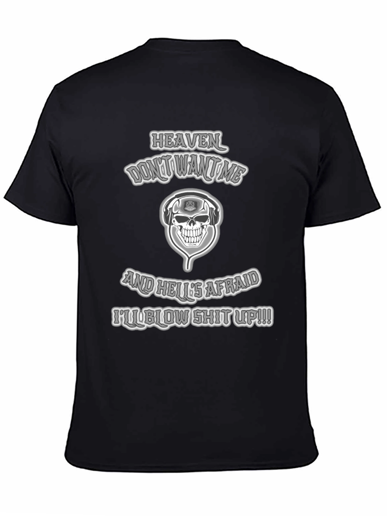 Skull & Headphones T-Shirt - Heaven Dont Want Me!