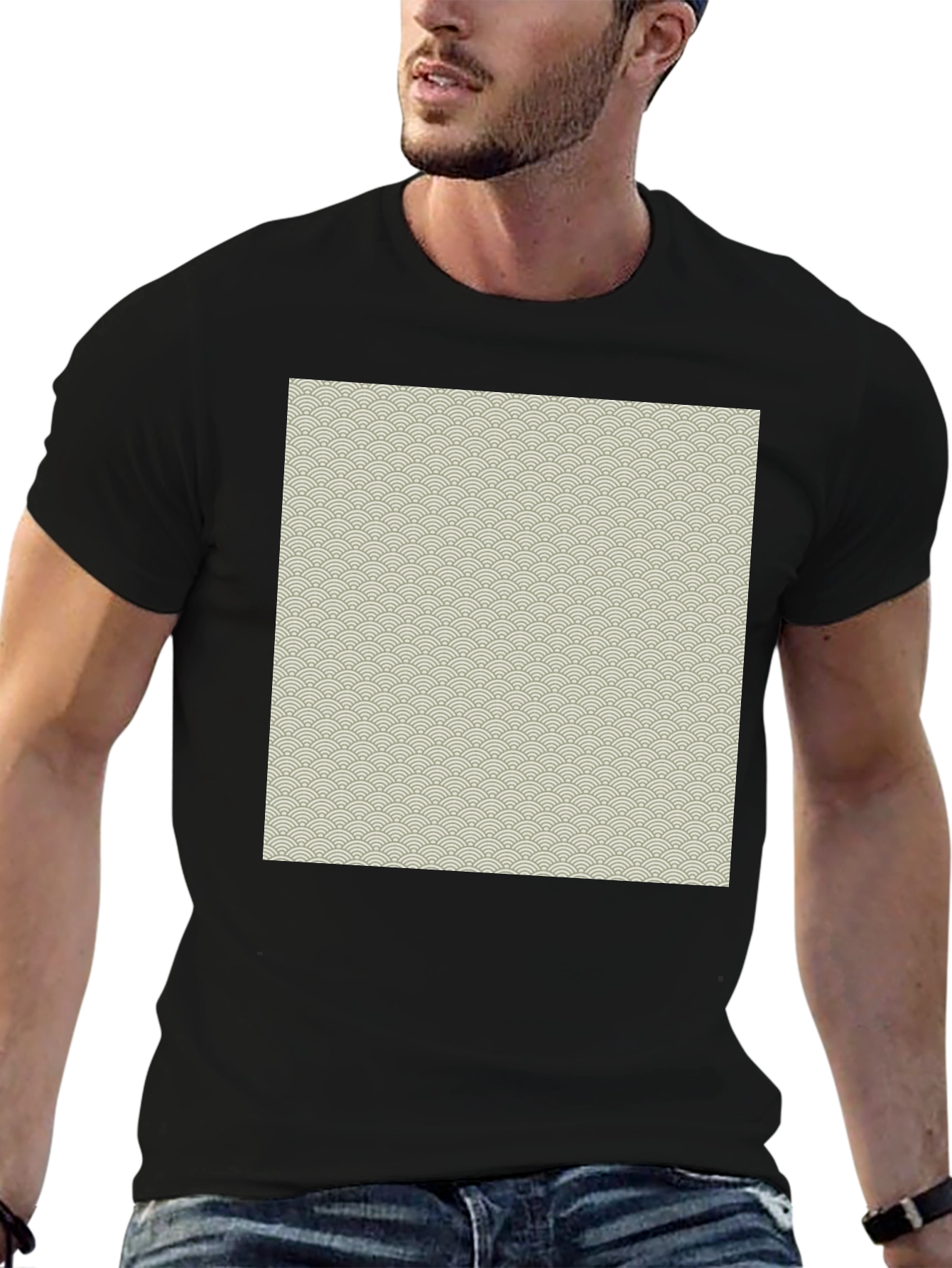 Wave Pattern Graphic T-Shirt - Classic Casual Style
