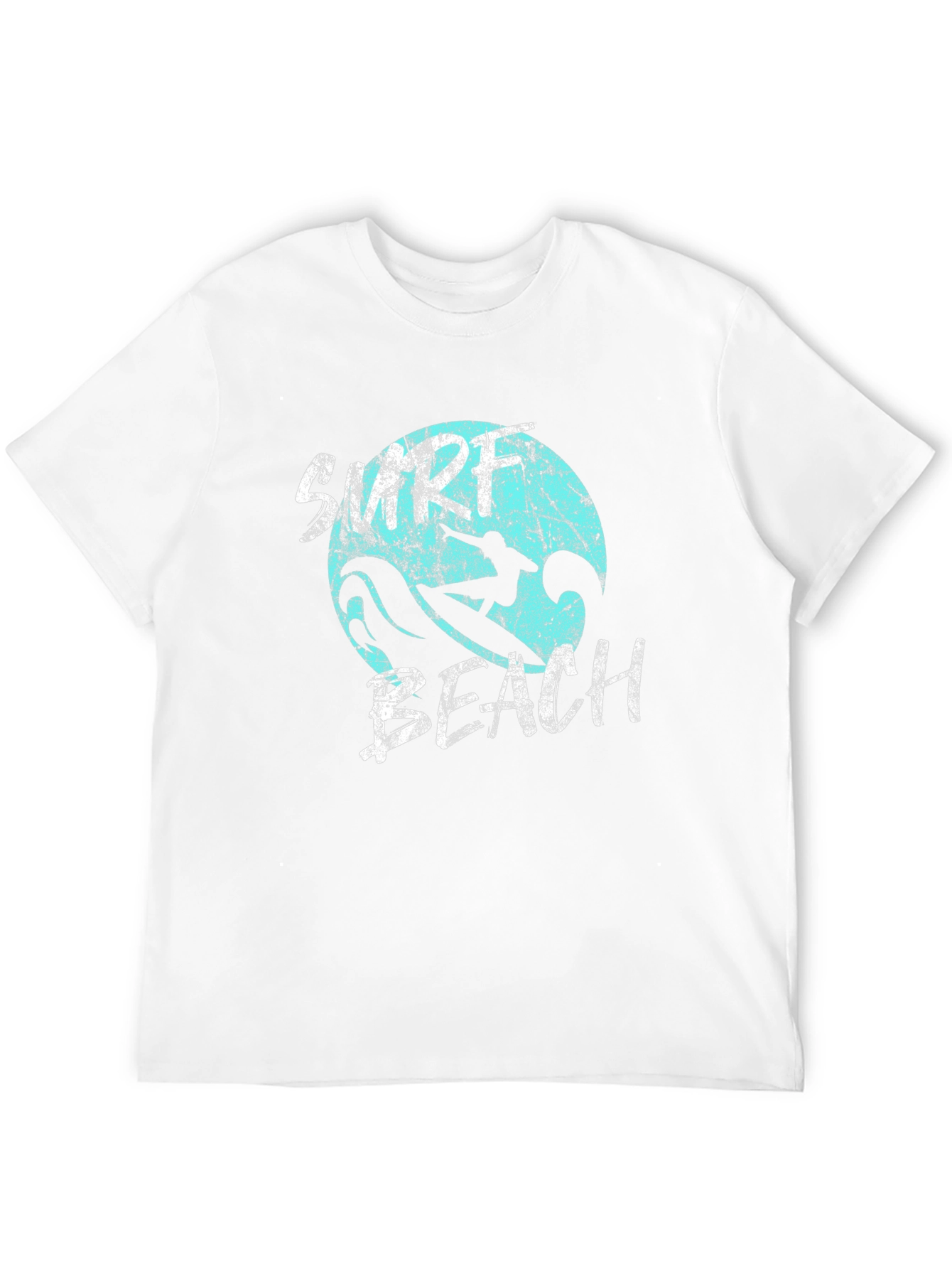 Surf Beach Graphic Tee - Black Cotton T-Shirt