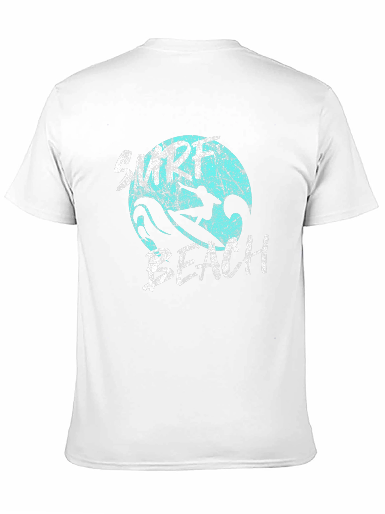 Surf Beach Graphic Tee - Black Cotton T-Shirt