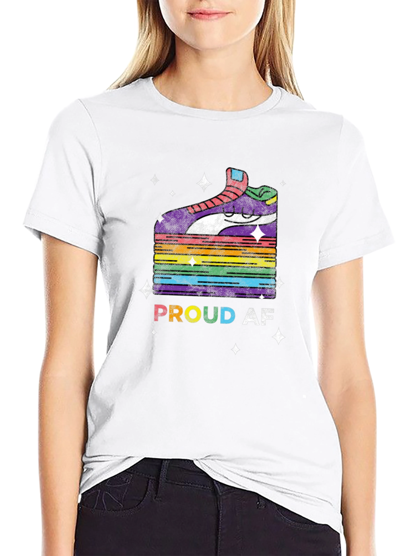 Proud AF Pride Rainbow Shoe T-Shirt