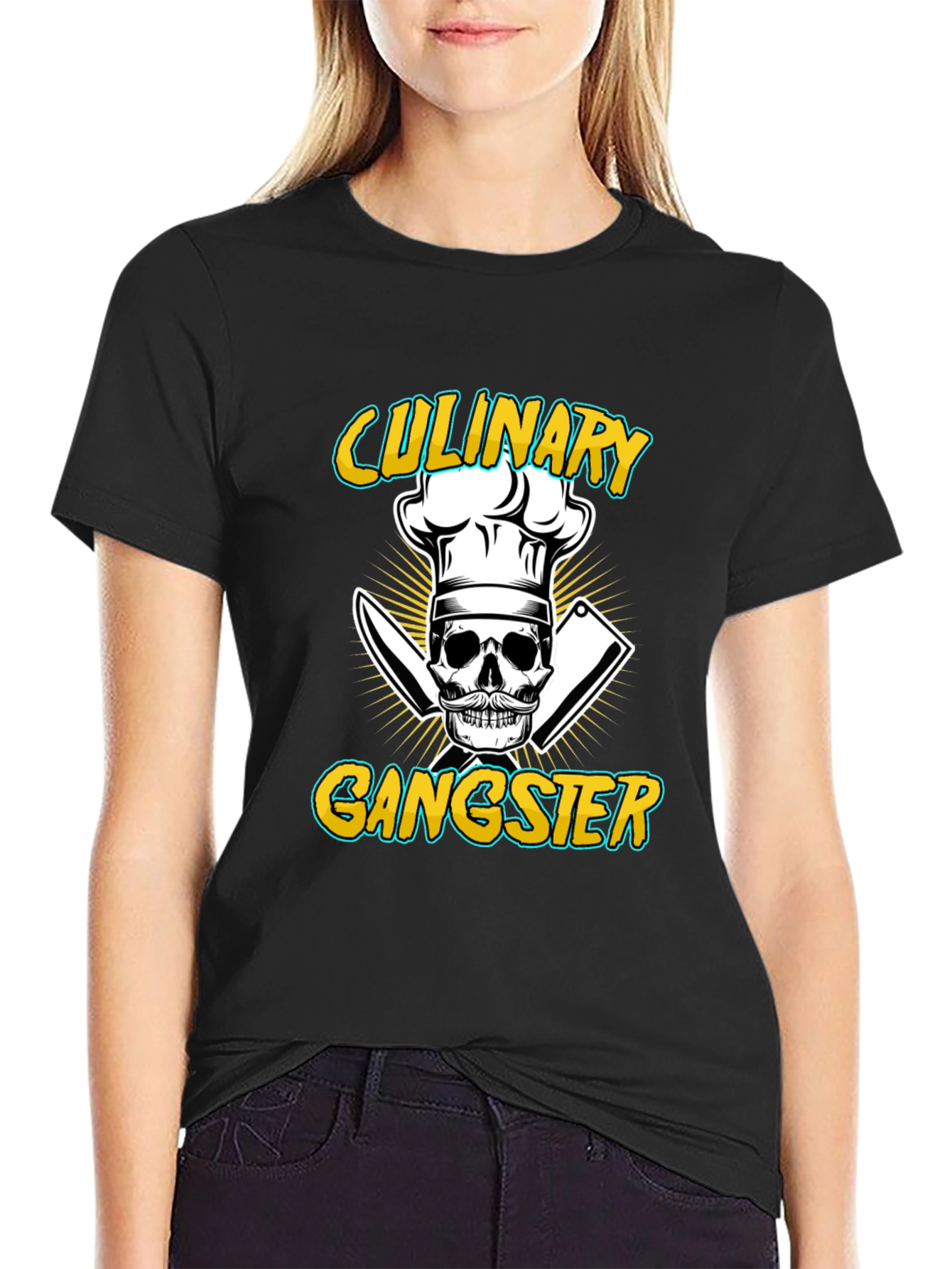 Culinary Gangster T-Shirt - Skull Chef Design