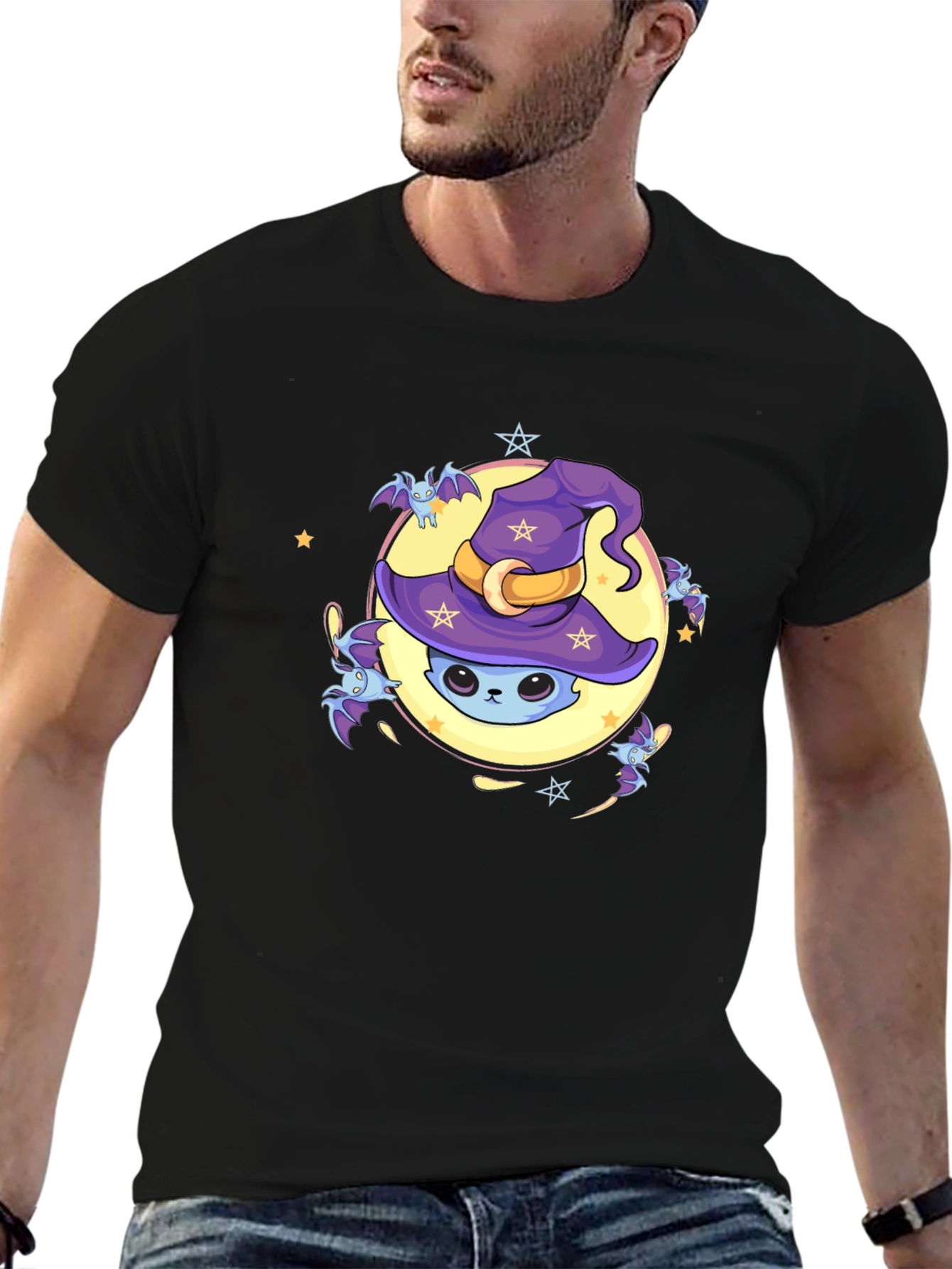 Halloween Cat Moon T-Shirt
