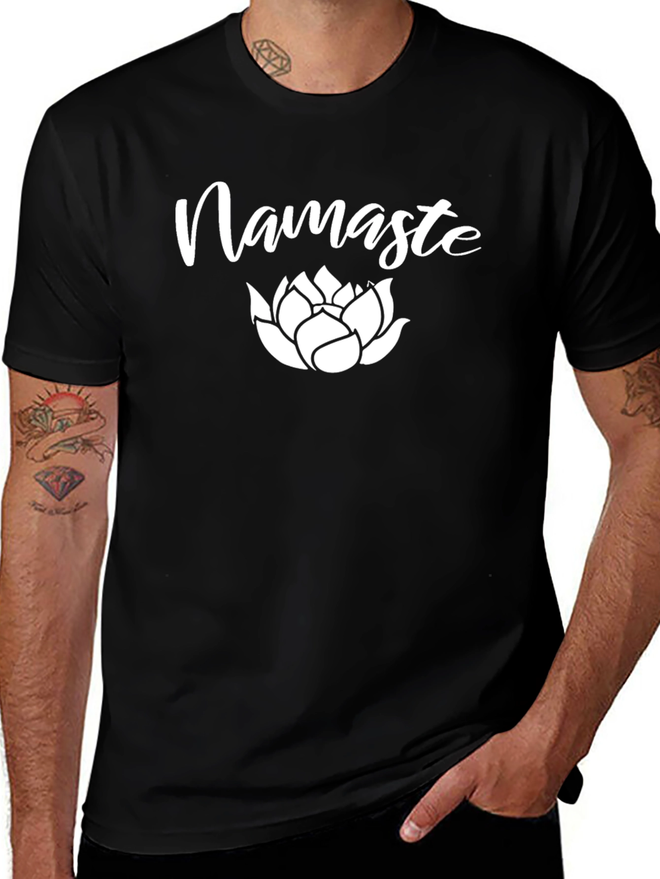 Namaste Lotus Black Graphic T-Shirt