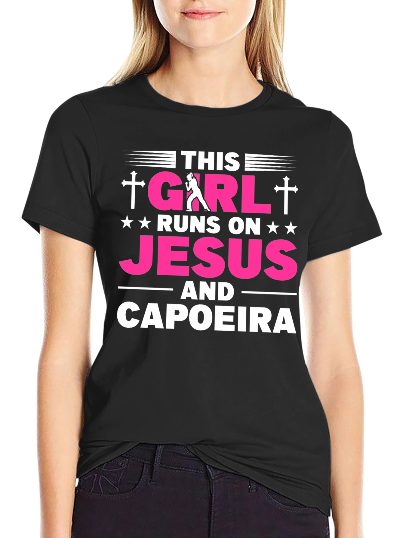 This Girl Runs on Jesus and Capoeira T-Shirt