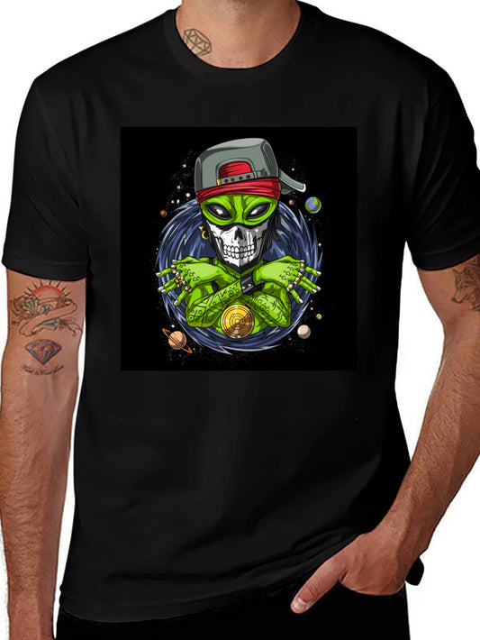 Alien Rapper Graphic T-Shirt - Black Cotton Tee