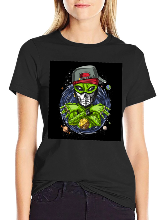 Alien Rapper Graphic T-Shirt - Black Cotton Tee