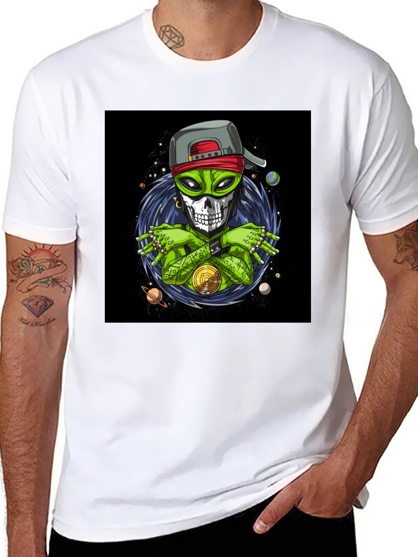 Alien Rapper Graphic T-Shirt - Black Cotton Tee