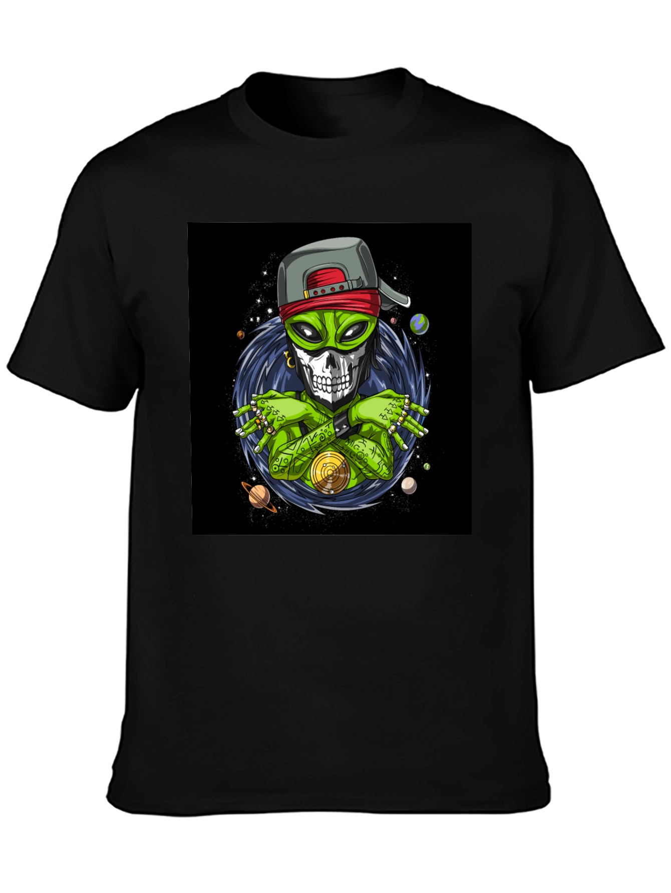 Alien Rapper Graphic T-Shirt - Black Cotton Tee