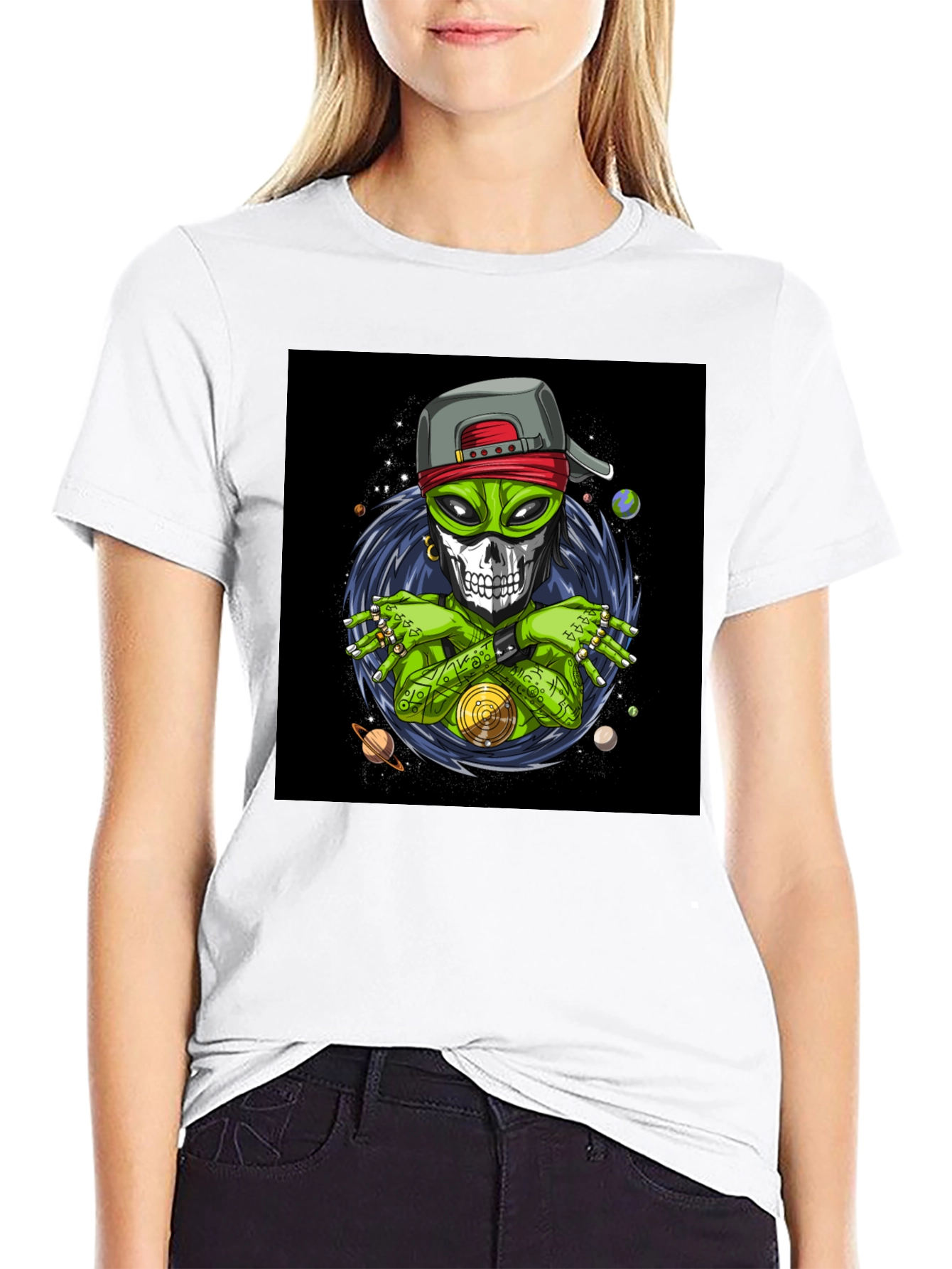 Alien Rapper Graphic T-Shirt - Black Cotton Tee