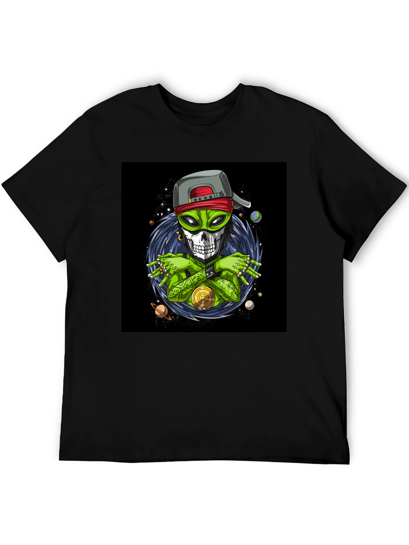 Alien Rapper Graphic T-Shirt - Black Cotton Tee