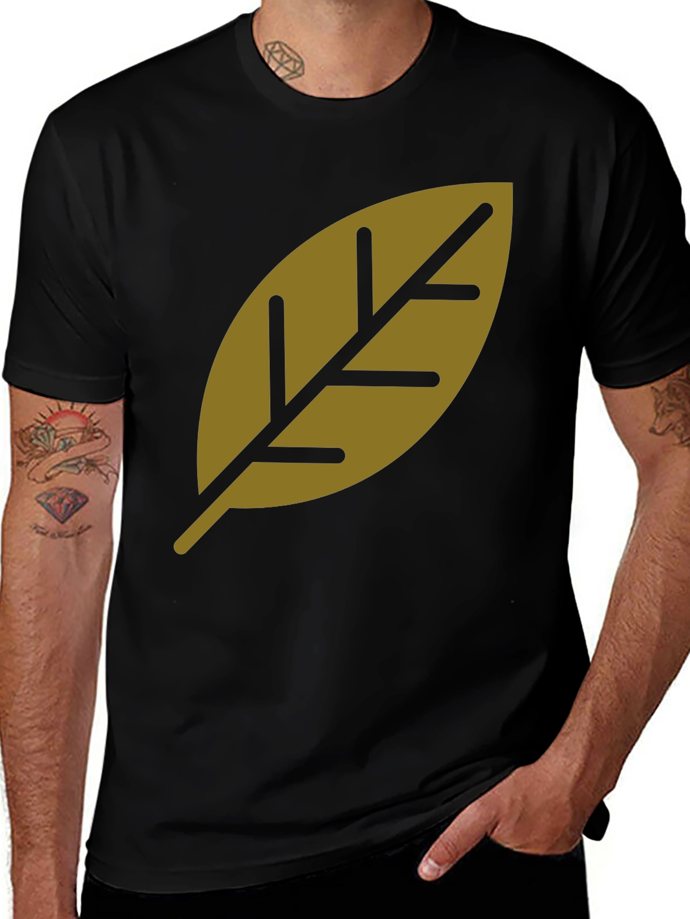 Leaf Graphic Print T-Shirt - Stylish Casual Tee