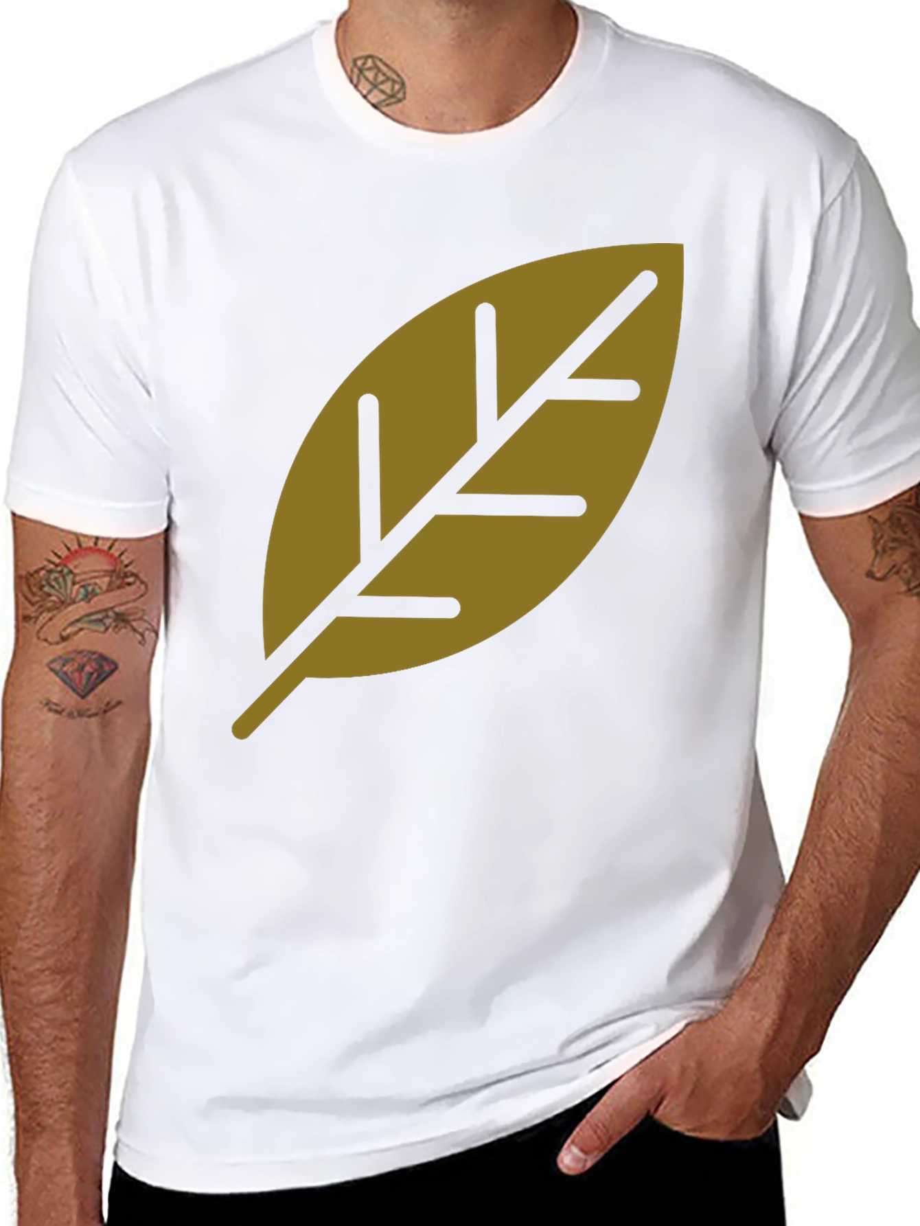 Leaf Graphic Print T-Shirt - Stylish Casual Tee