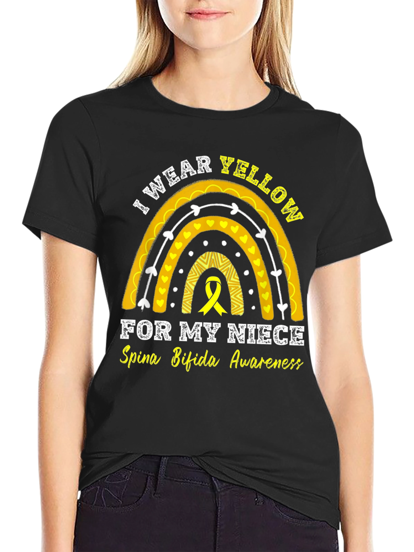 Spina Bifida Awareness Yellow Ribbon T-Shirt