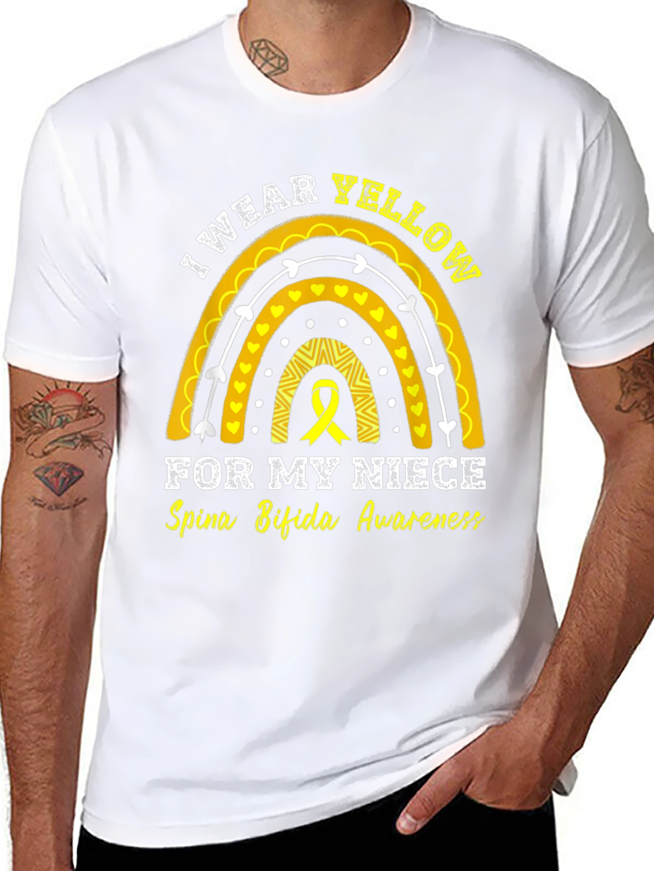 Spina Bifida Awareness Yellow Ribbon T-Shirt