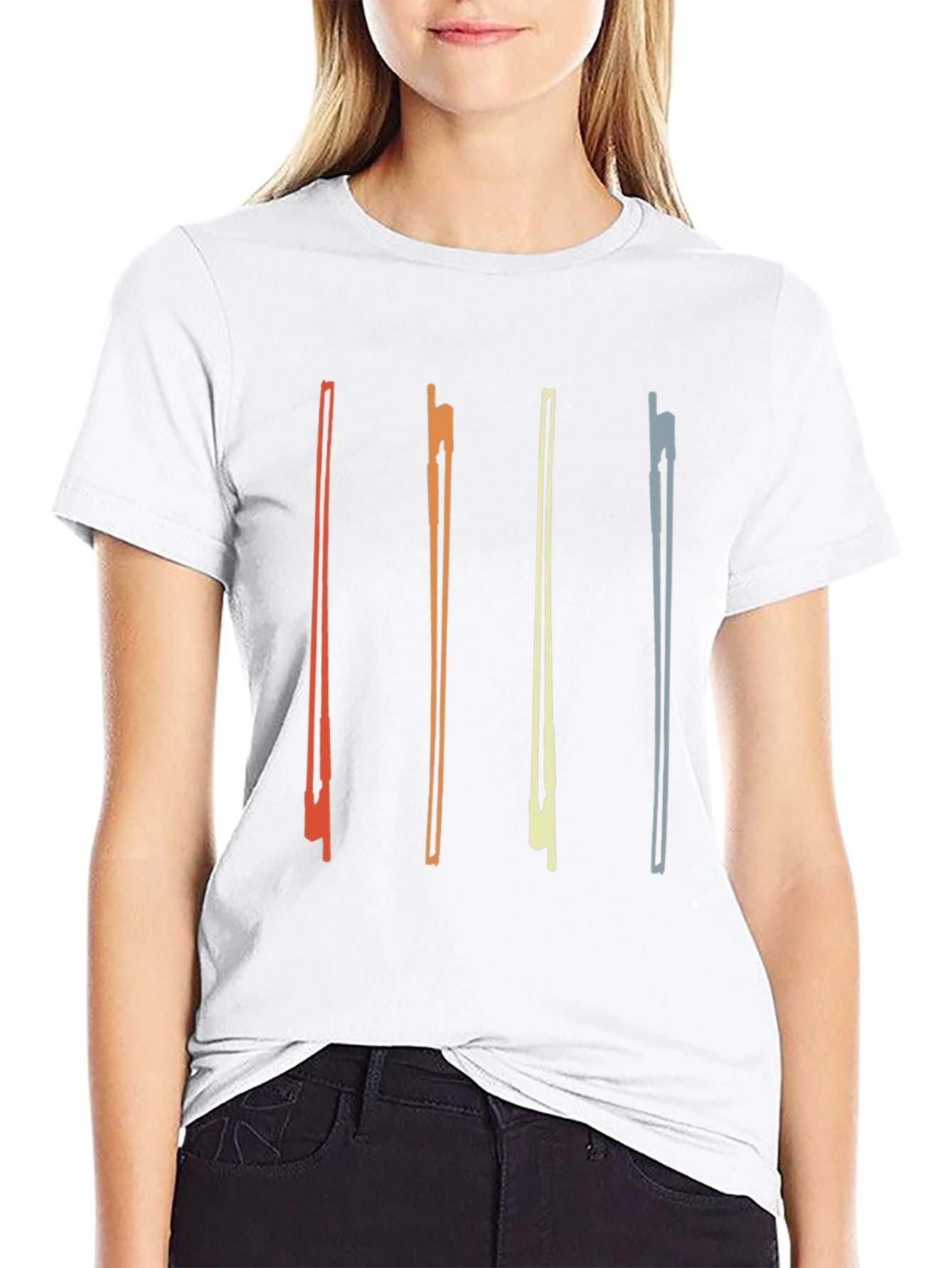 Retro Violin Bow Graphic T-Shirt