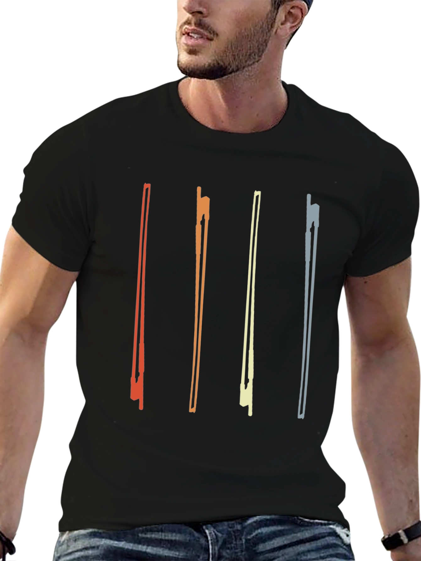 Retro Violin Bow Graphic T-Shirt