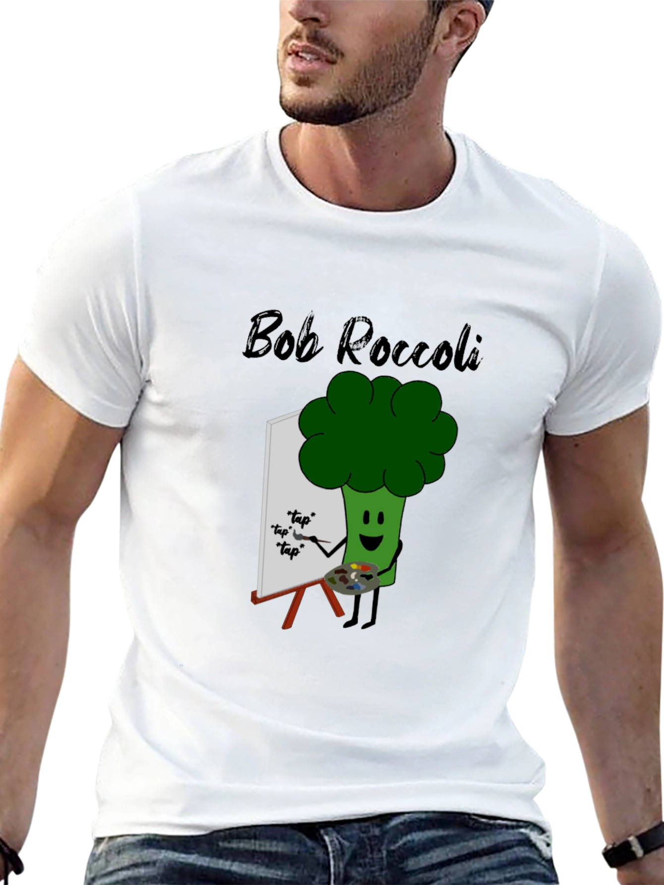 Bob Roccoli T-Shirt: Quirky Broccoli Artist Tee