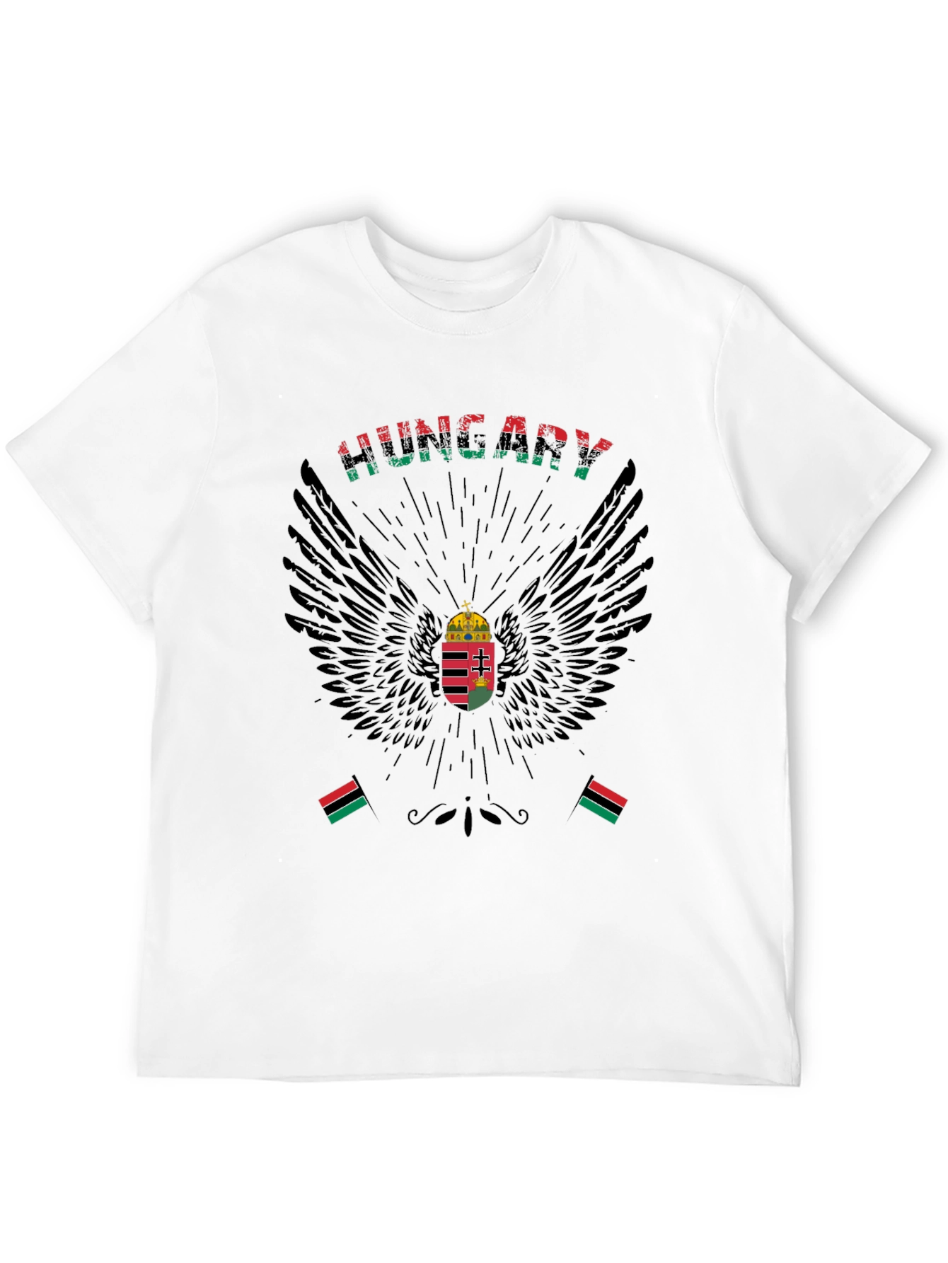 Hungary Pride T-Shirt Hungarian Flag Wings