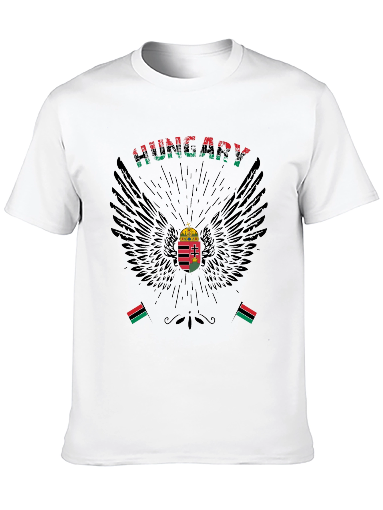 Hungary Pride T-Shirt Hungarian Flag Wings