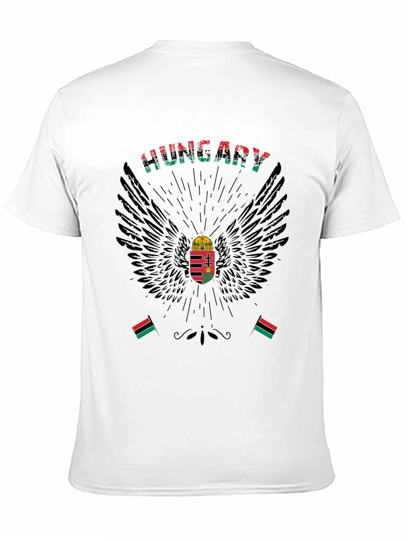 Hungary Pride T-Shirt Hungarian Flag Wings