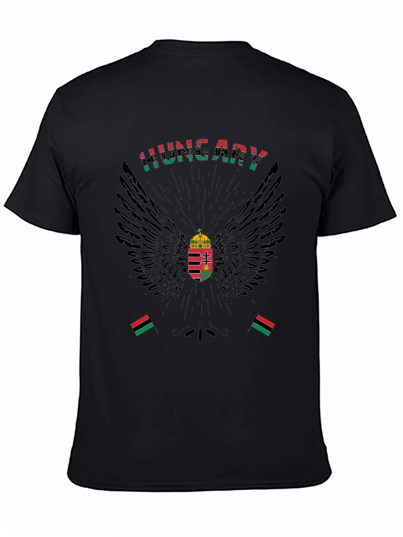 Hungary Pride T-Shirt Hungarian Flag Wings