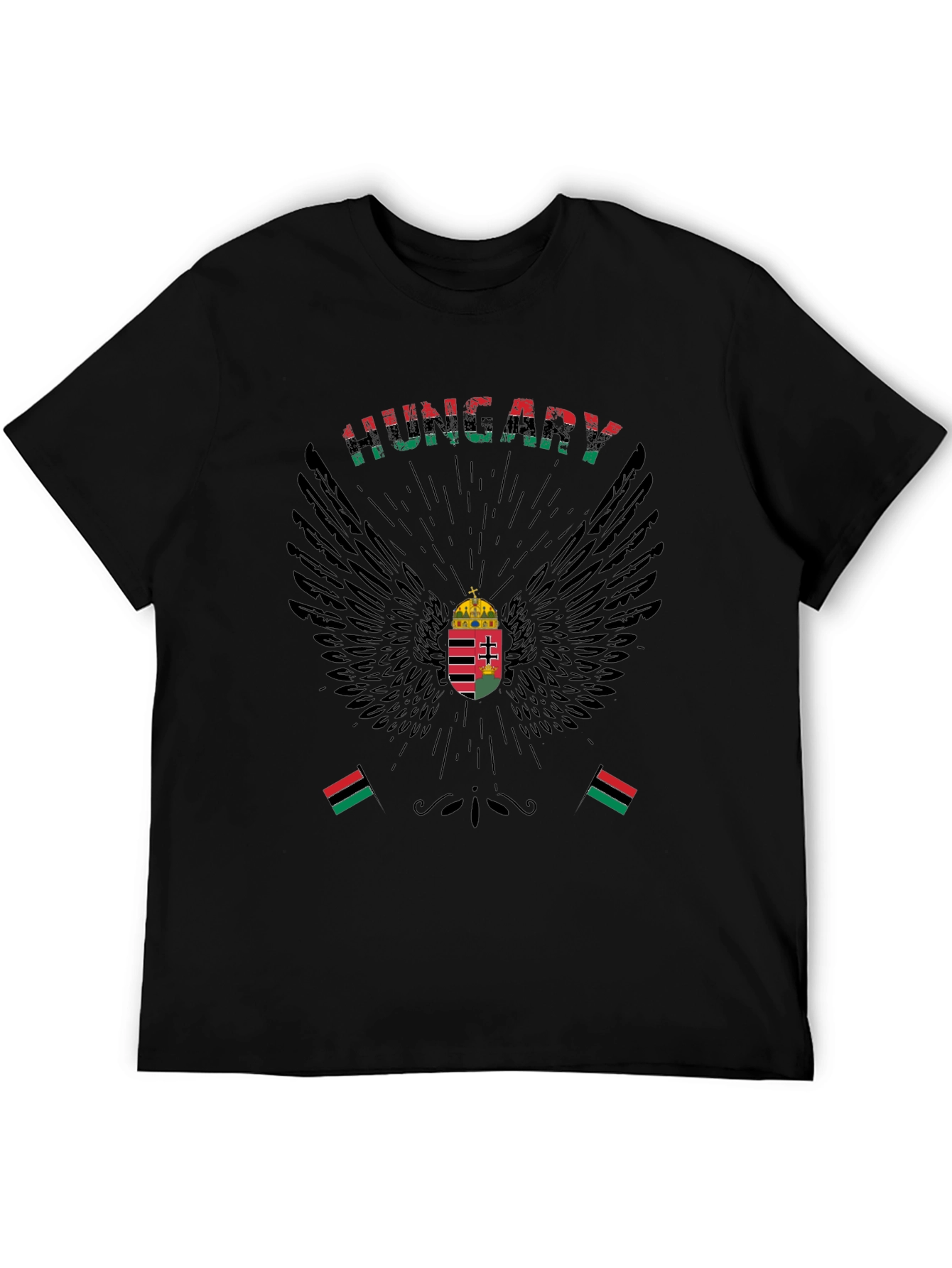 Hungary Pride T-Shirt Hungarian Flag Wings