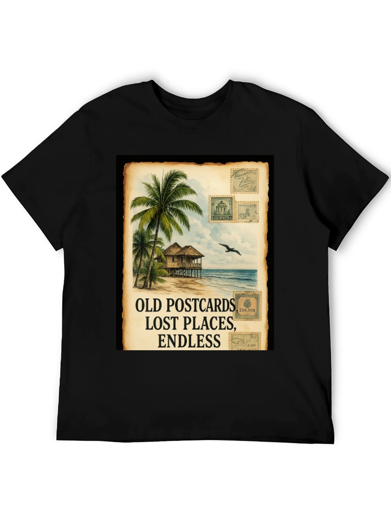 Island Getaway Black Graphic Tee