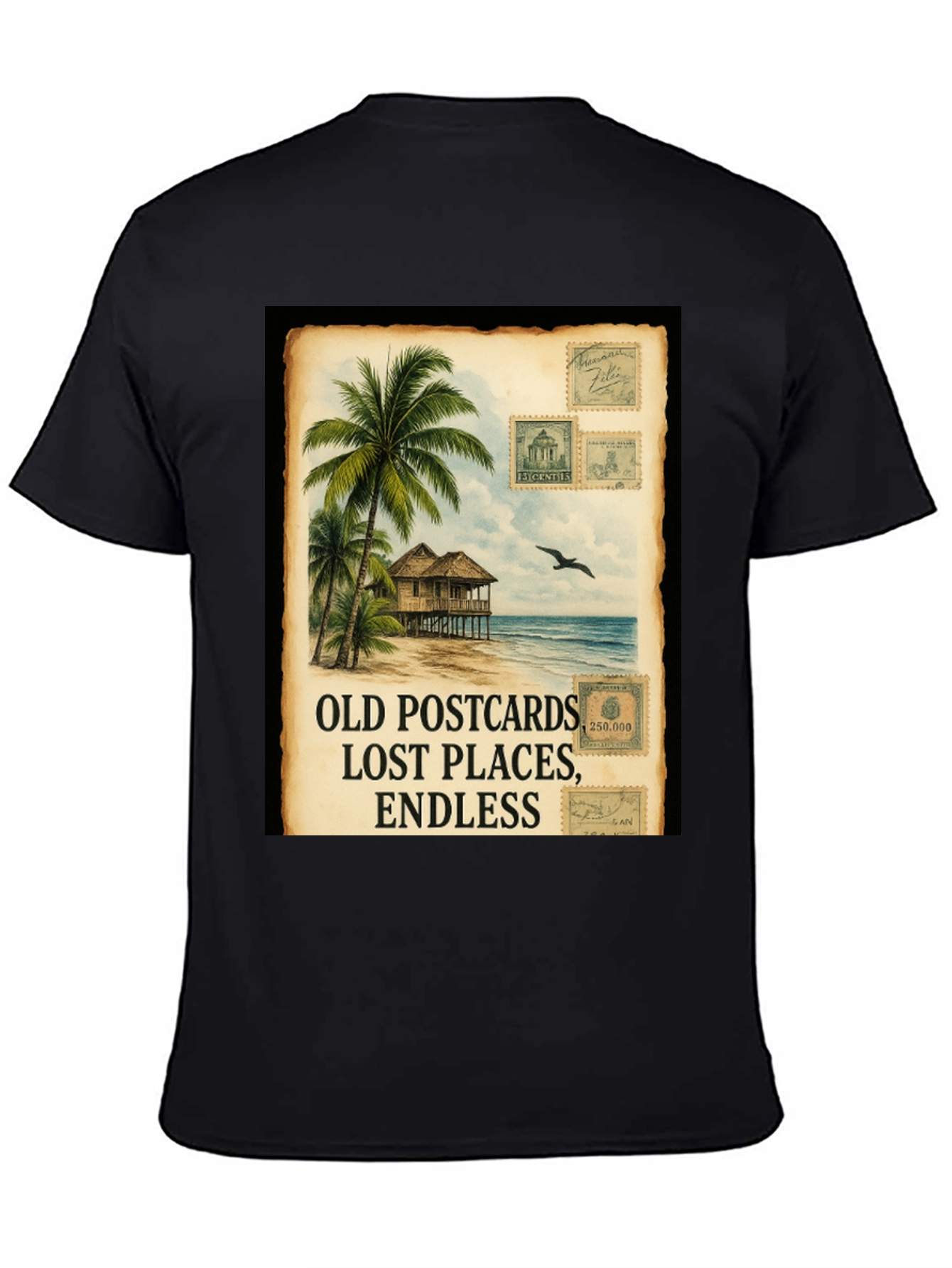 Island Getaway Black Graphic Tee