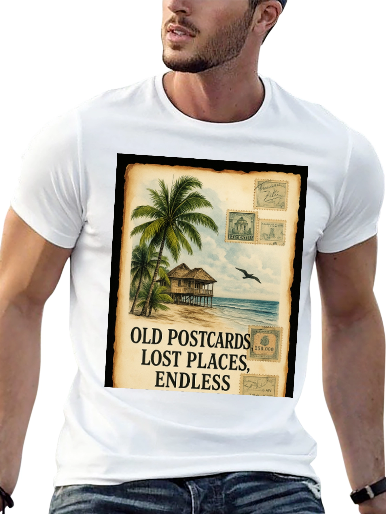 Island Getaway Black Graphic Tee