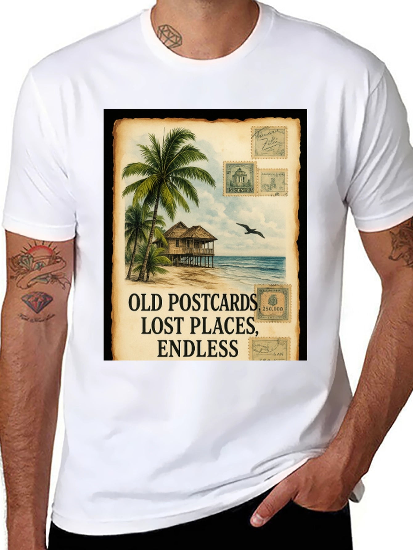 Island Getaway Black Graphic Tee