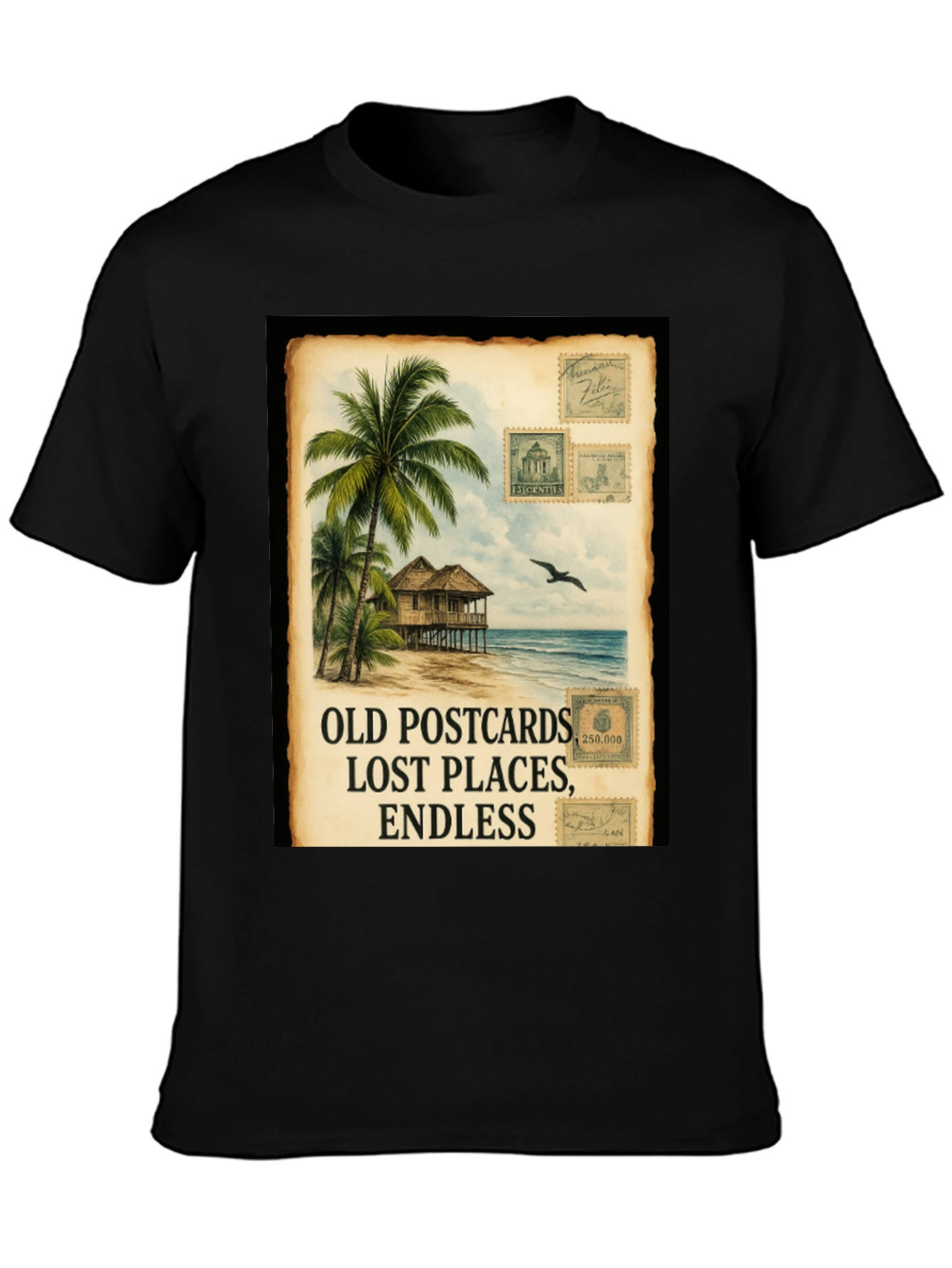 Island Getaway Black Graphic Tee