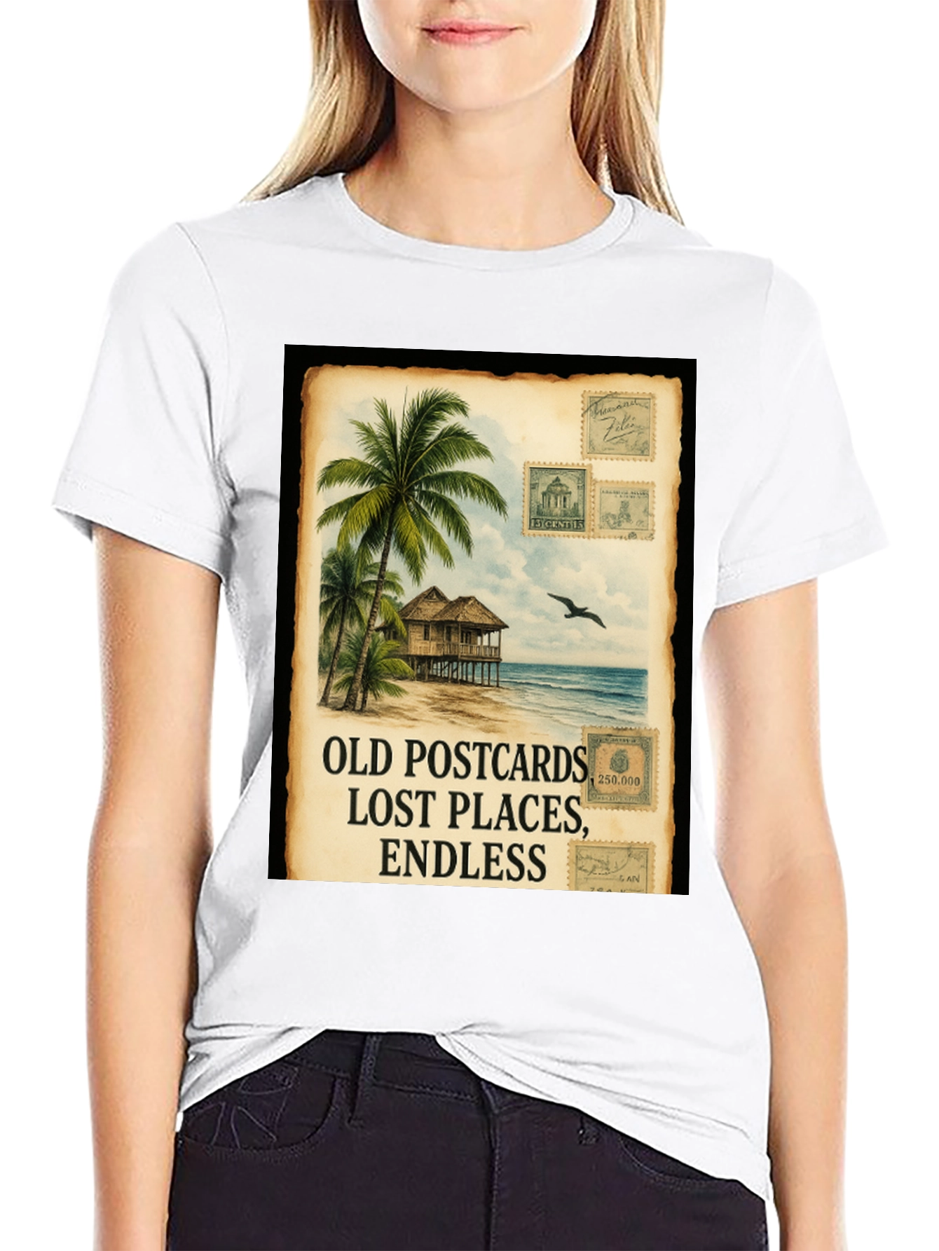 Island Getaway Black Graphic Tee