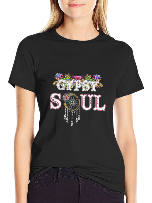 Gypsy Soul Graphic T-Shirt - Bohemian Dreamcatcher Design