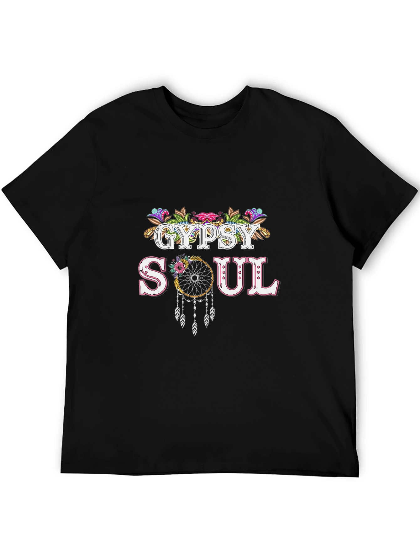 Gypsy Soul Graphic T-Shirt - Bohemian Dreamcatcher Design
