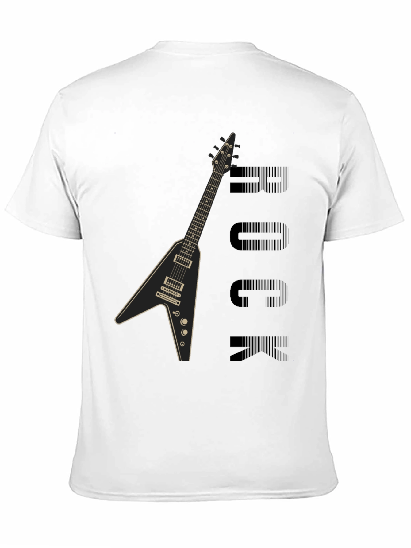 Rock Guitar Graphic T-Shirt - Black Cotton Tee