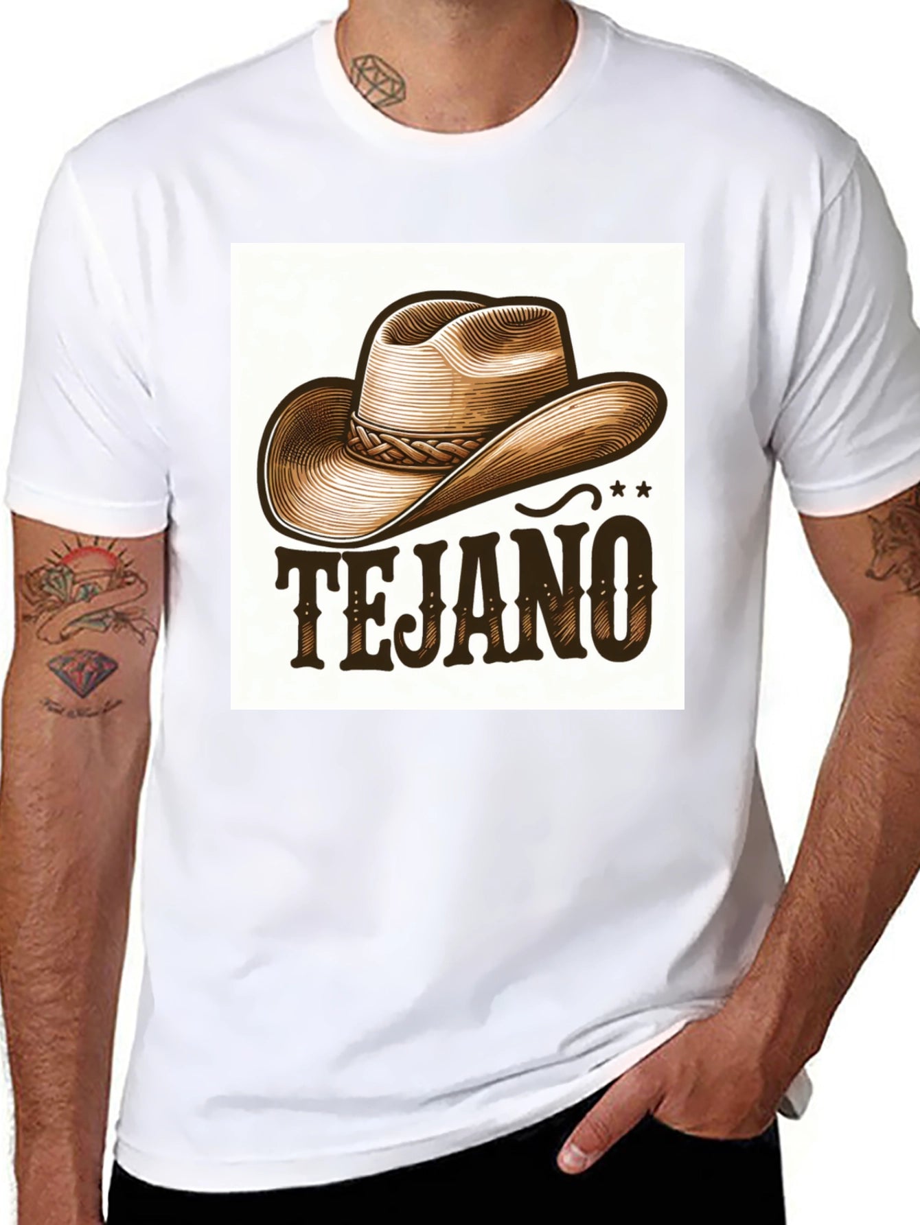 Tejano Cowboy Hat Graphic Tee - Stylish Western Wear