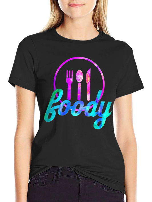 Foodie Graphic Tee - Fork Spoon Knife Design