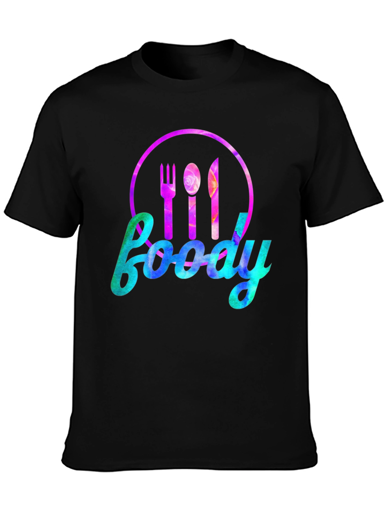 Foodie Graphic Tee - Fork Spoon Knife Design