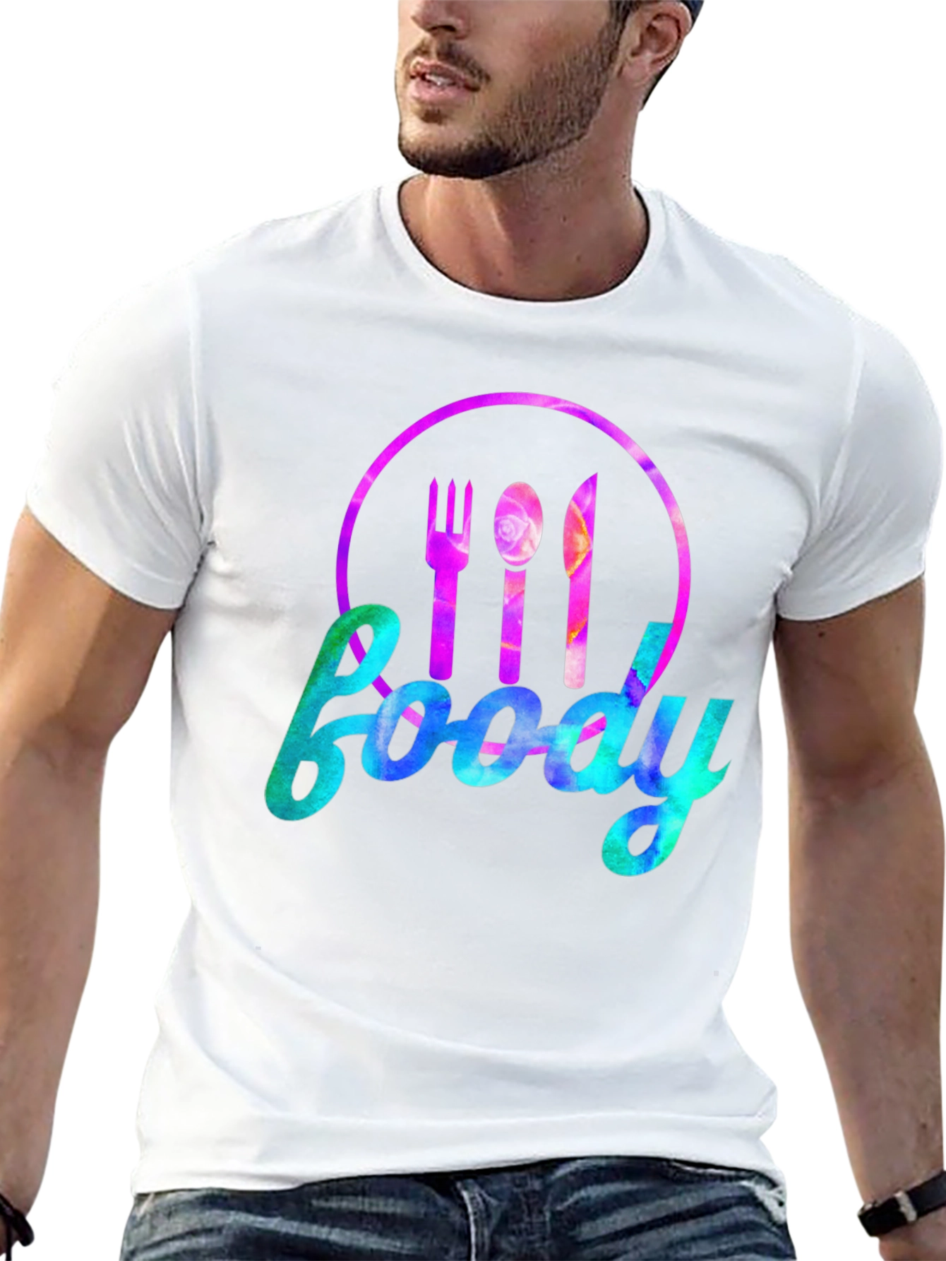 Foodie Graphic Tee - Fork Spoon Knife Design