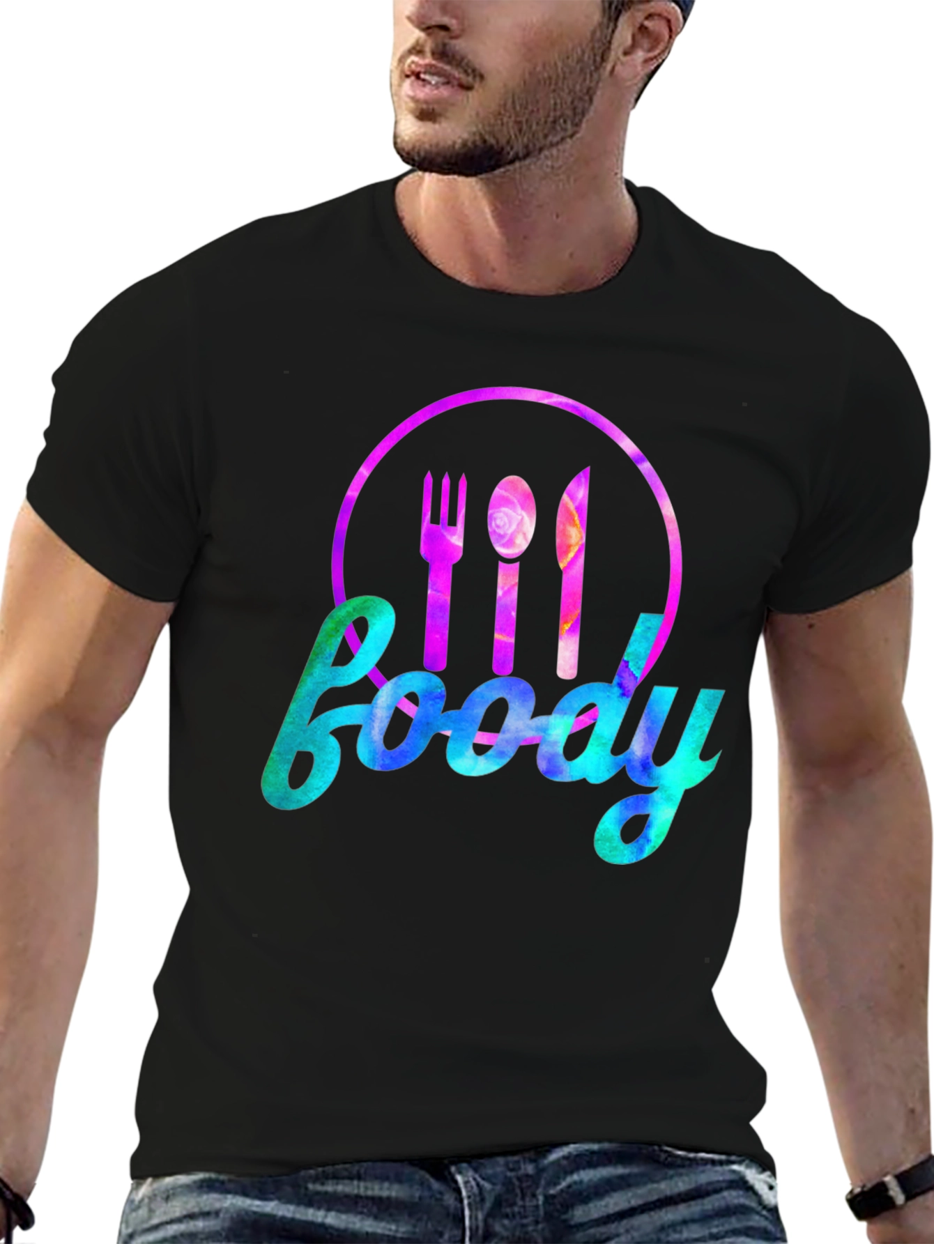 Foodie Graphic Tee - Fork Spoon Knife Design
