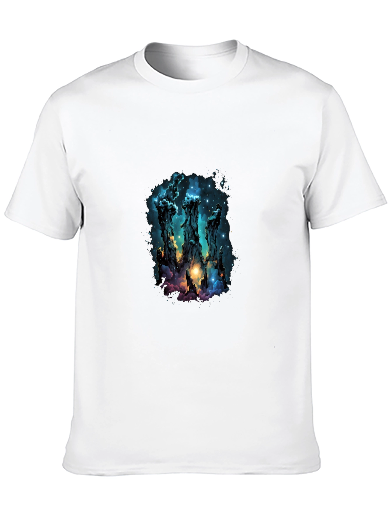 Nebula Pillars Graphic Tee - Cosmic Design