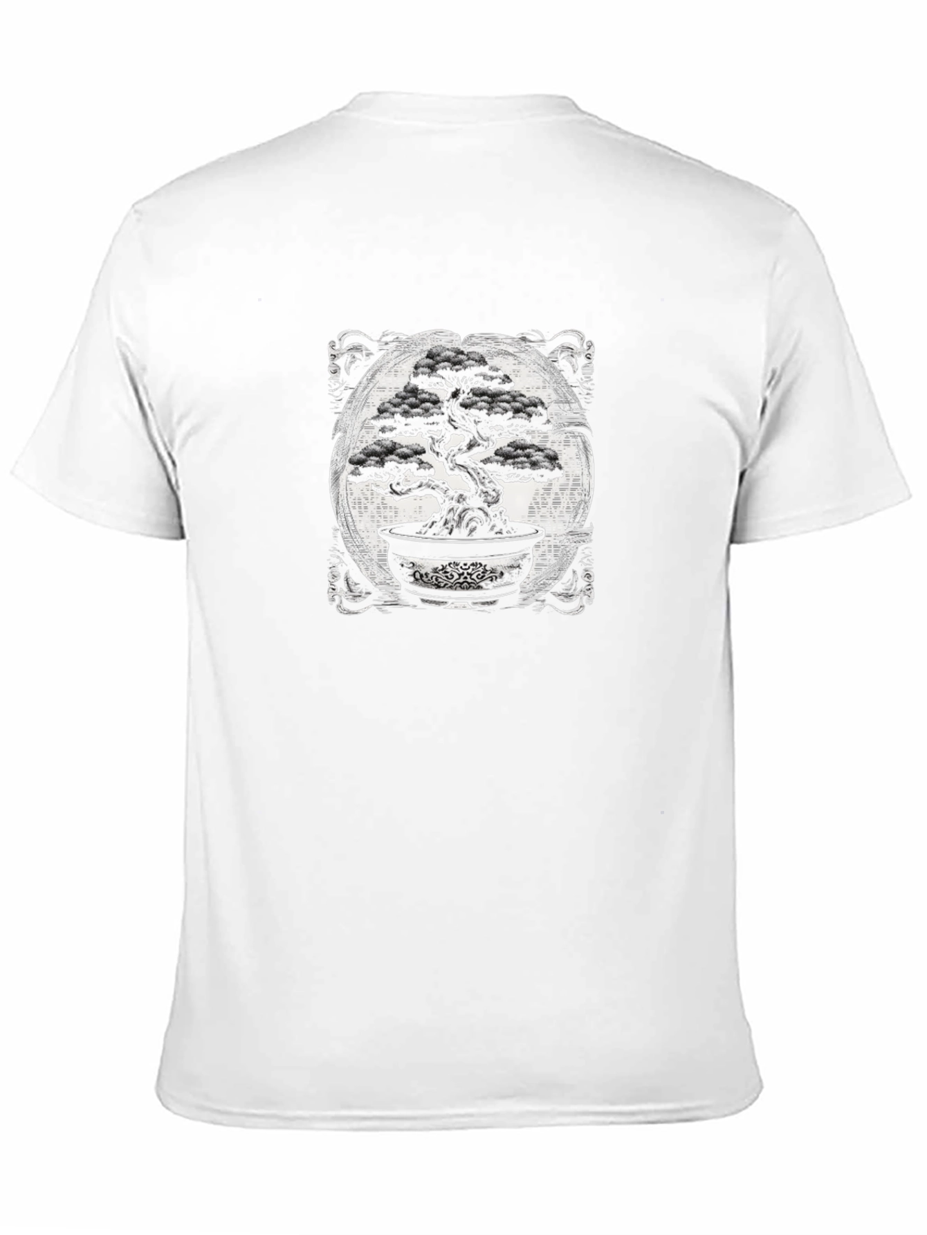 Bonsai Tree Graphic Tee - Black Cotton Shirt