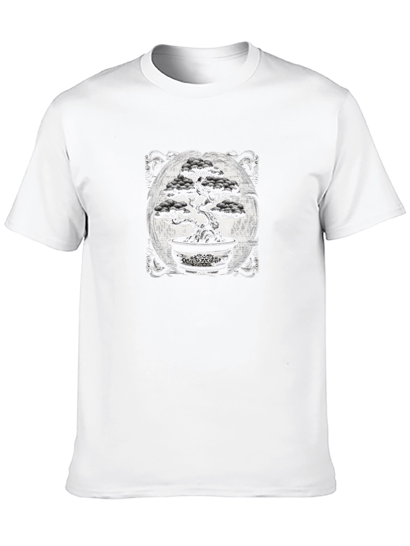 Bonsai Tree Graphic Tee - Black Cotton Shirt