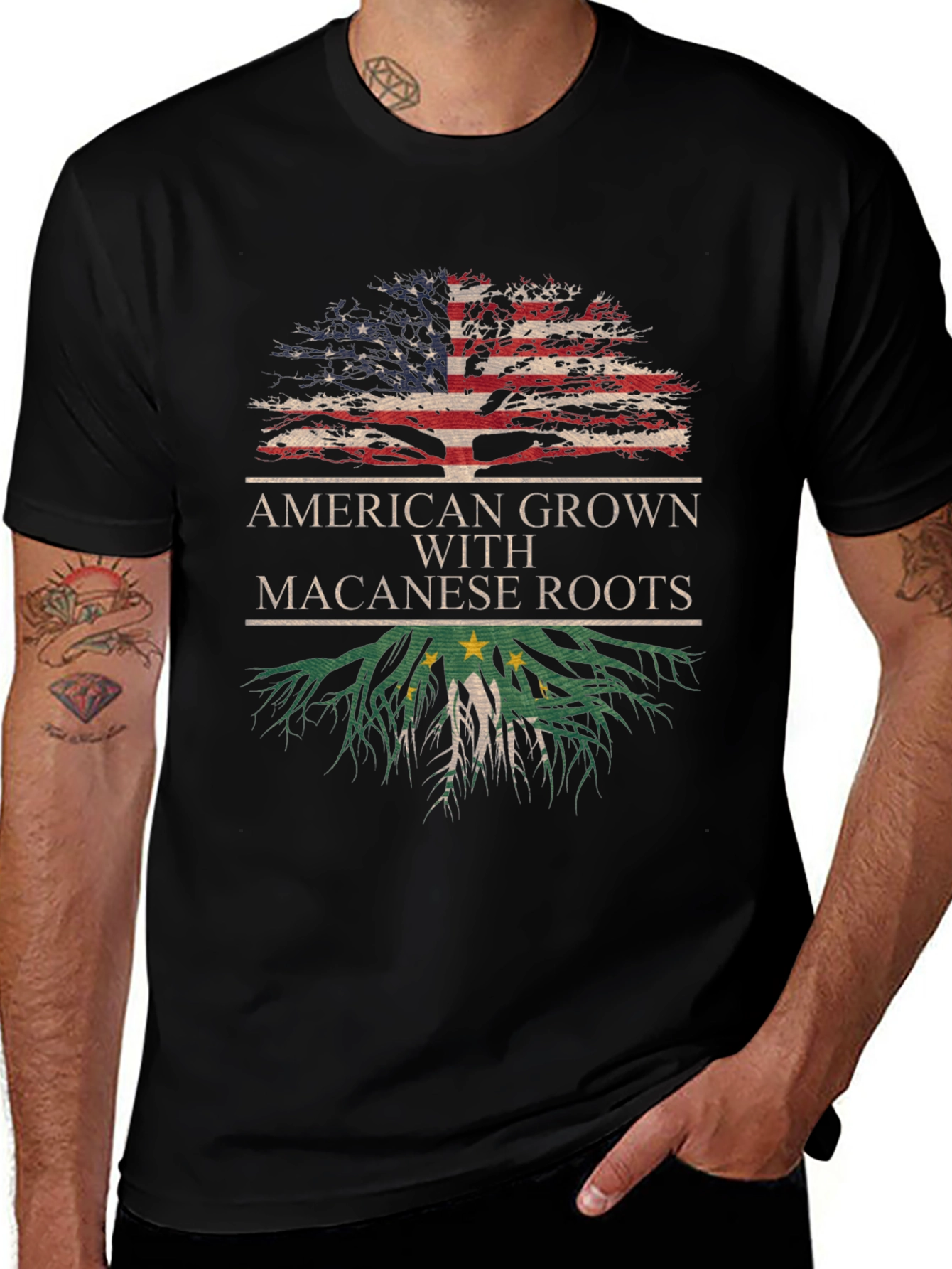 American Grown Macanese Roots T-Shirt